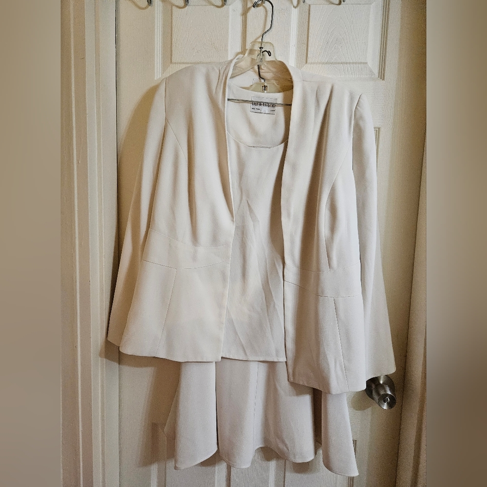 Lily & Taylor Women's Cream Jacket & Coat Set